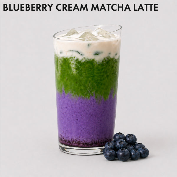 Blueberry Cream Matcha Latte