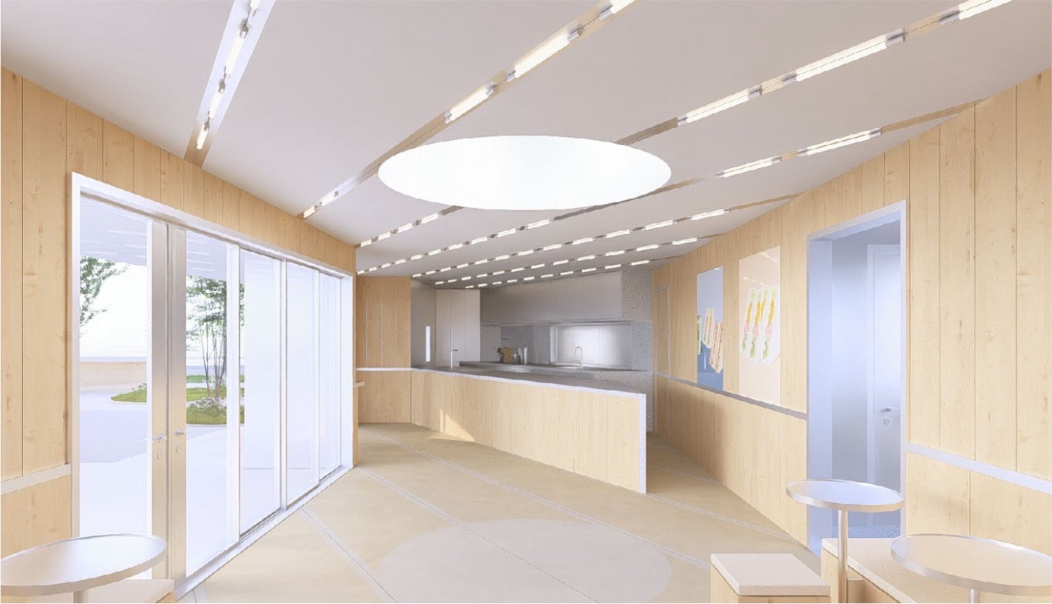 Concept rendering looking down the length of the dining room